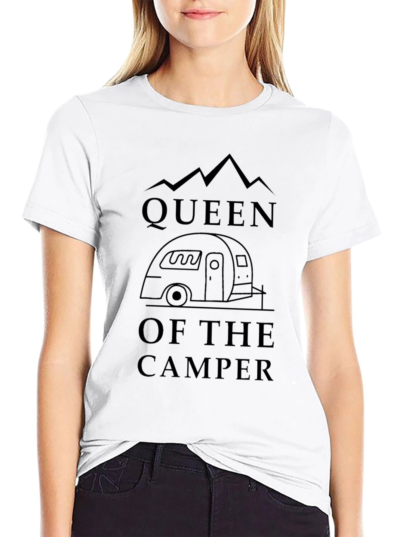 Queen of the Camper Graphic Tee - Black