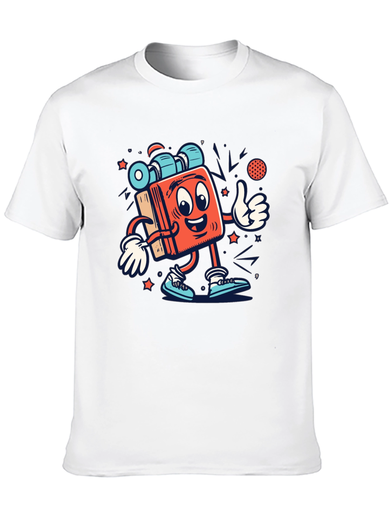 Cartoon Book Character Black T-Shirt