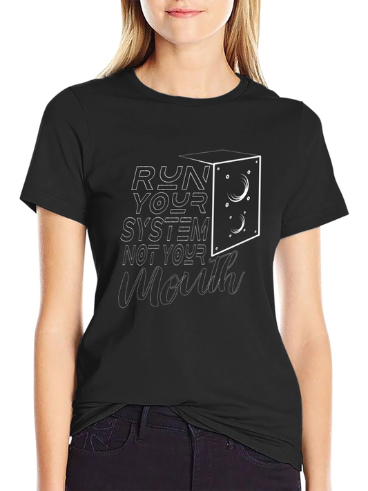 Run Your System Graphic Tee - Black Cotton Blend