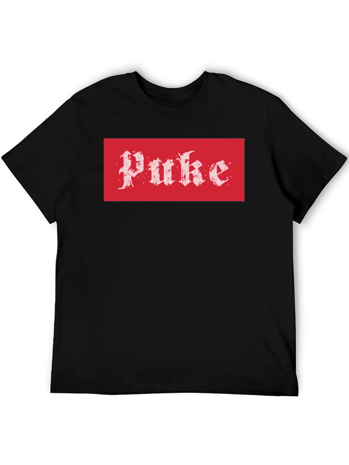 Puke Graphic Tee - Red Box Logo Black T-Shirt