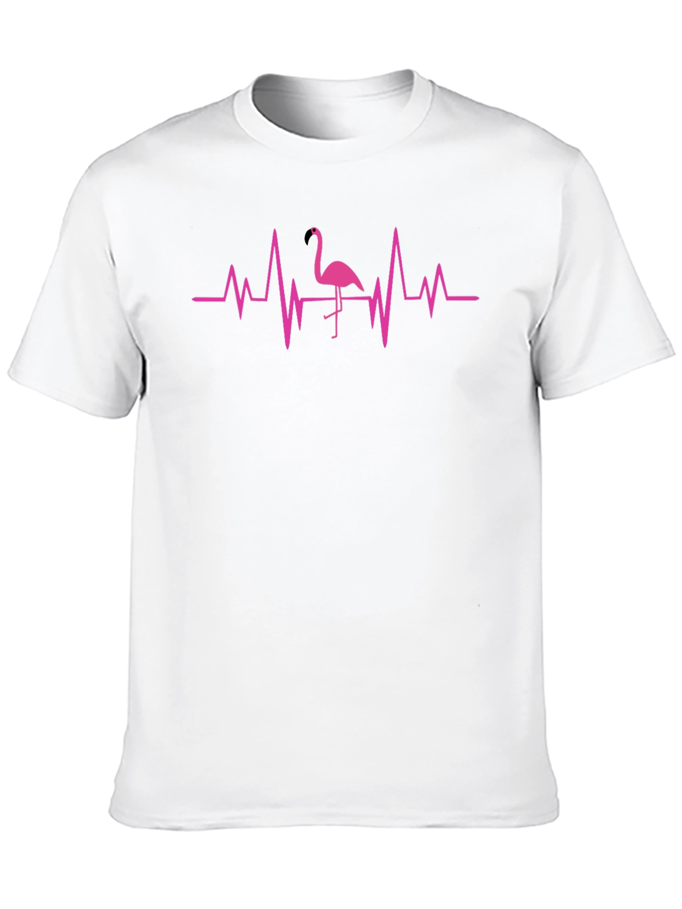 Flamingo Heartbeat Graphic Tee - Cool Casual Style