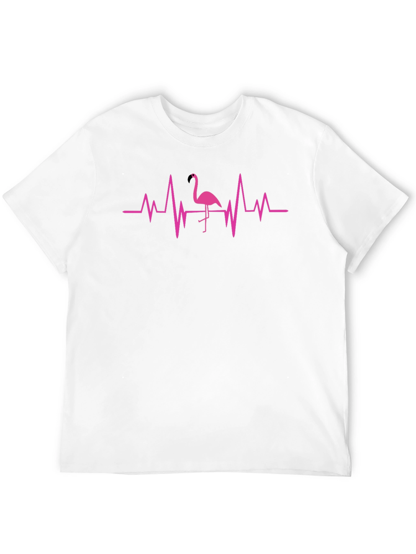 Flamingo Heartbeat Graphic Tee - Cool Casual Style