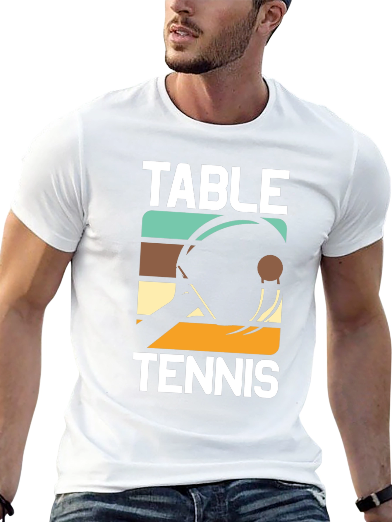 Retro Table Tennis Graphic Tee Shirt