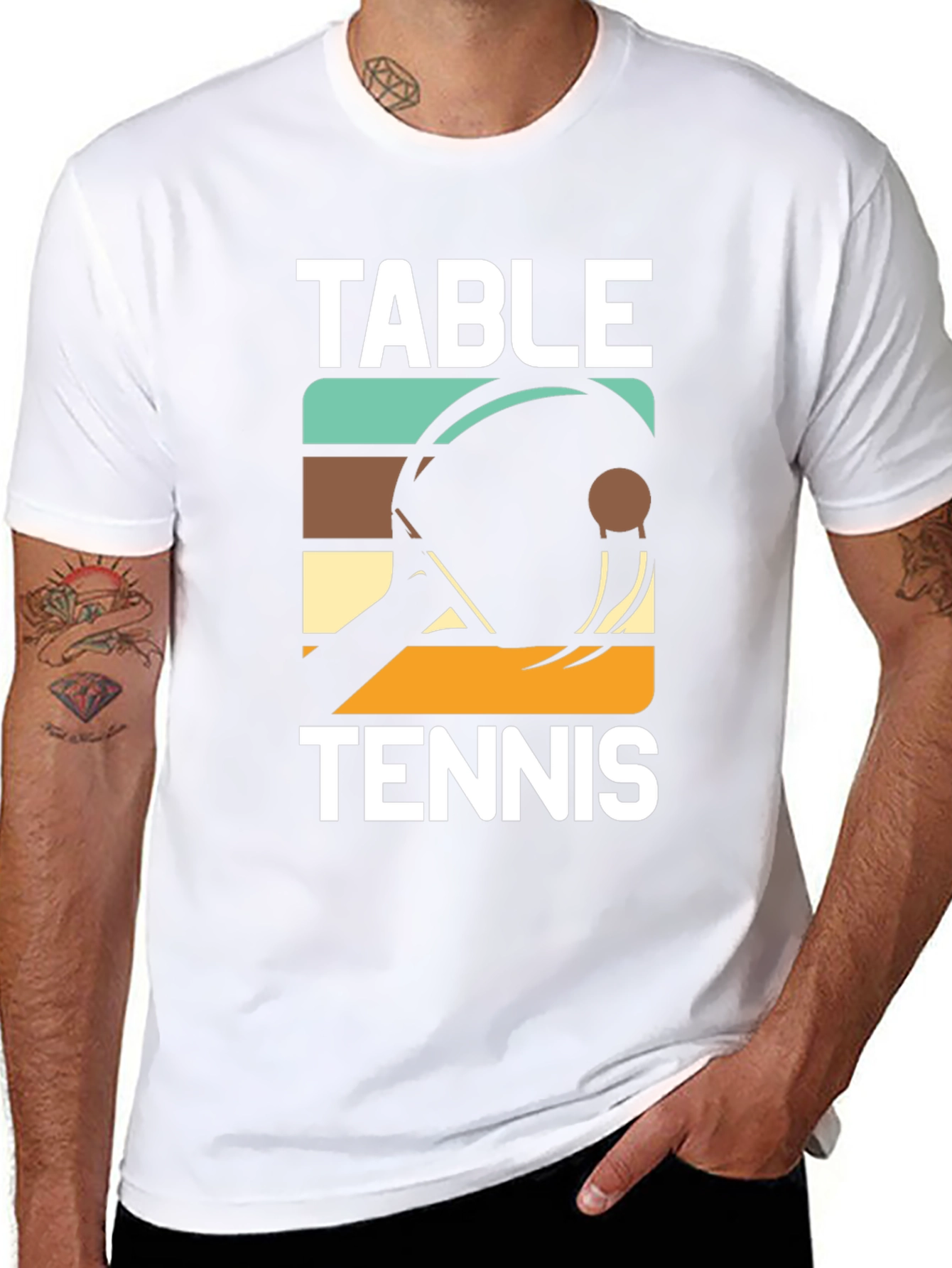 Retro Table Tennis Graphic Tee Shirt