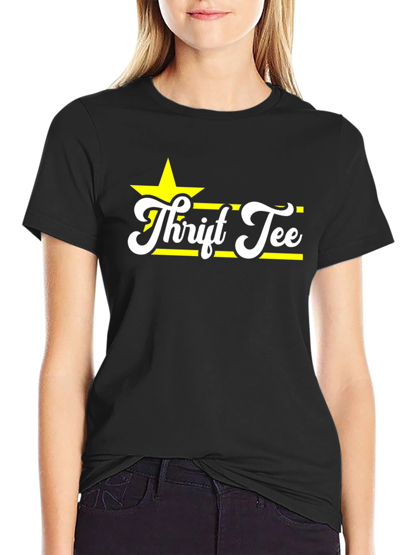 Thrift Tee Black Cotton T-Shirt