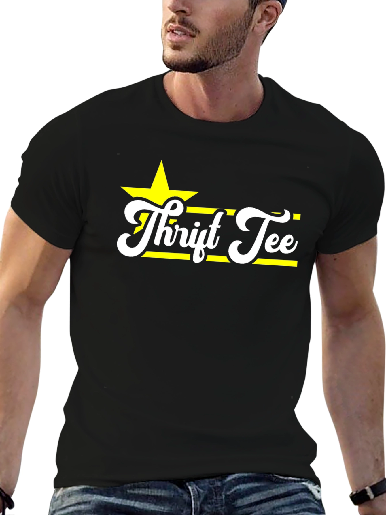 Thrift Tee Black Cotton T-Shirt