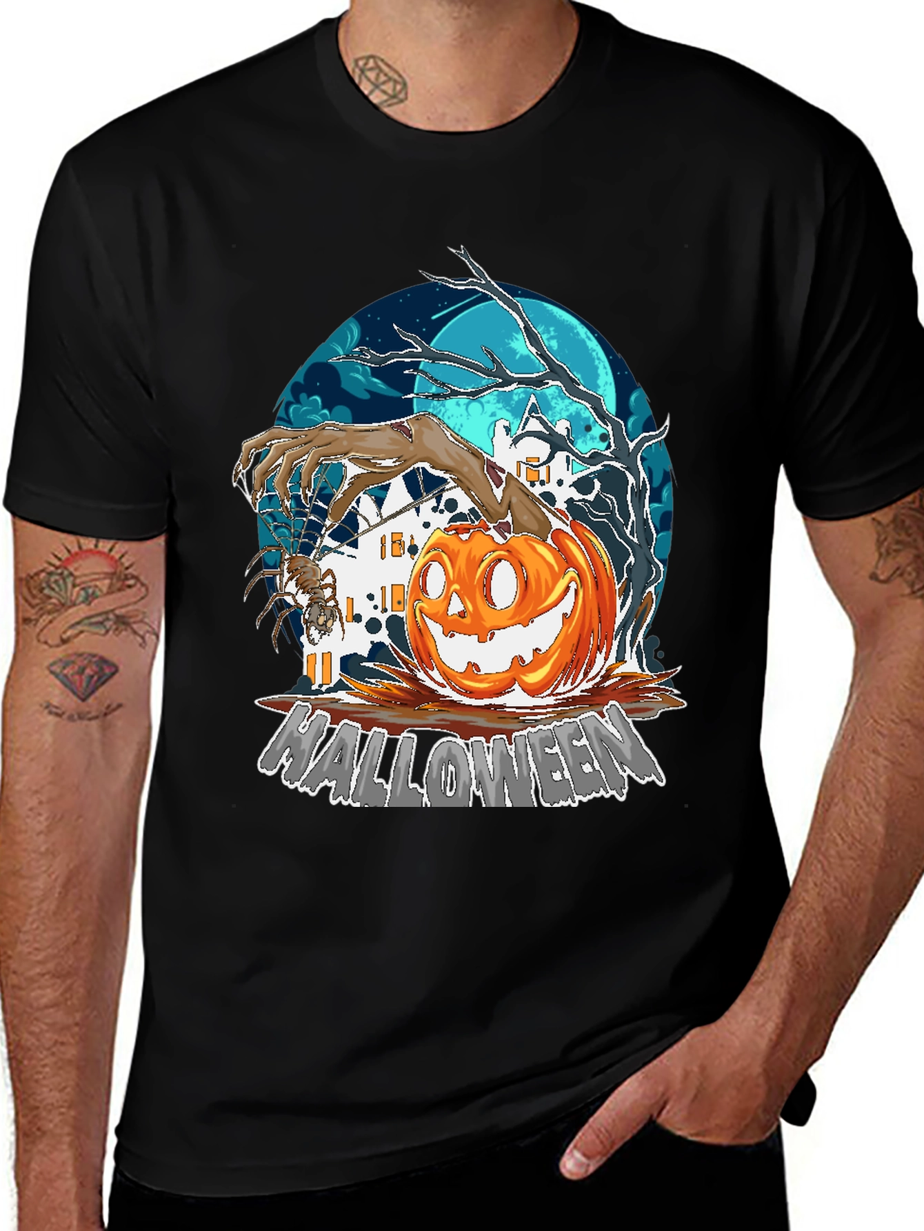 Halloween Pumpkin T-Shirt - Spooky Graphic Tee