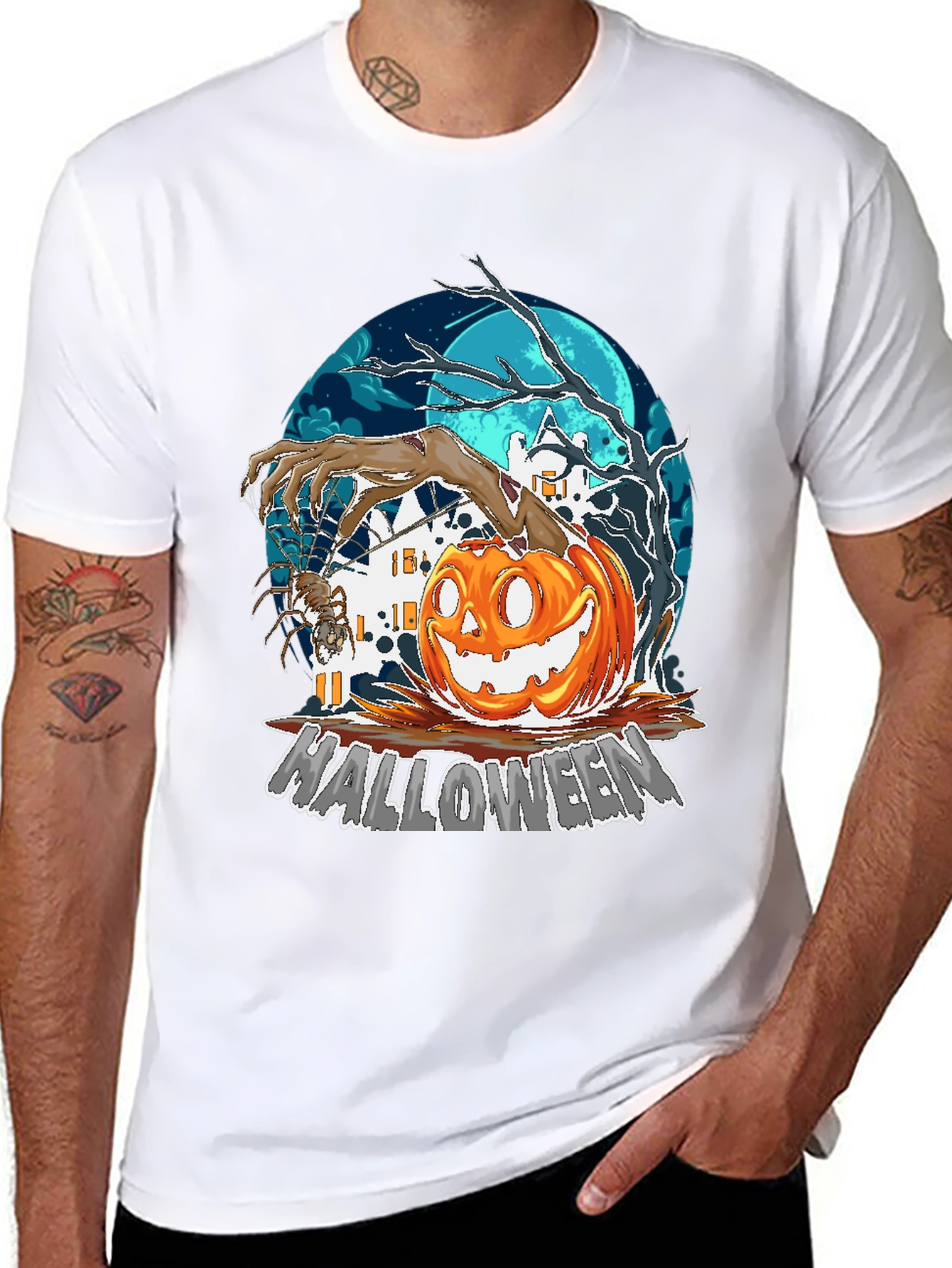 Halloween Pumpkin T-Shirt - Spooky Graphic Tee