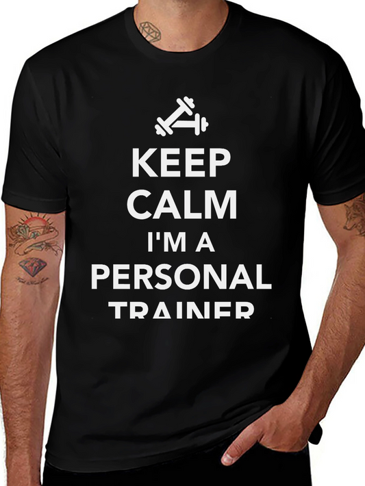 Keep Calm Personal Trainer Black T-Shirt
