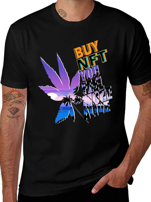 Buy NFT You Feel More Alive Black Graphic Tee