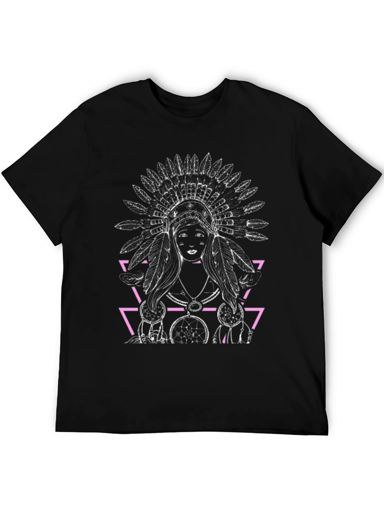 Native American Headdress Graphic Black T-Shirt