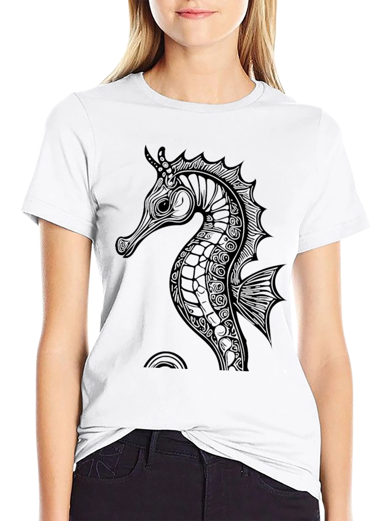 Sea Horse Graphic Tee - Mens Black T-Shirt