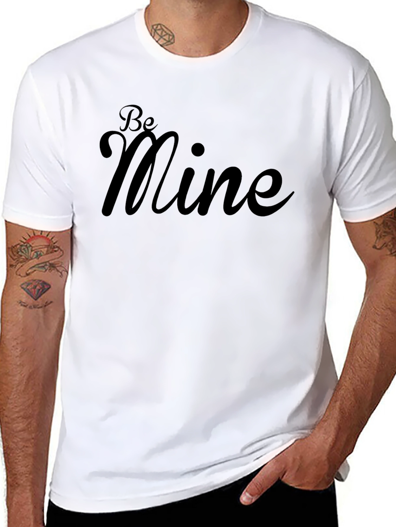 Be Mine Black Graphic T-Shirt - Valentines Day Apparel