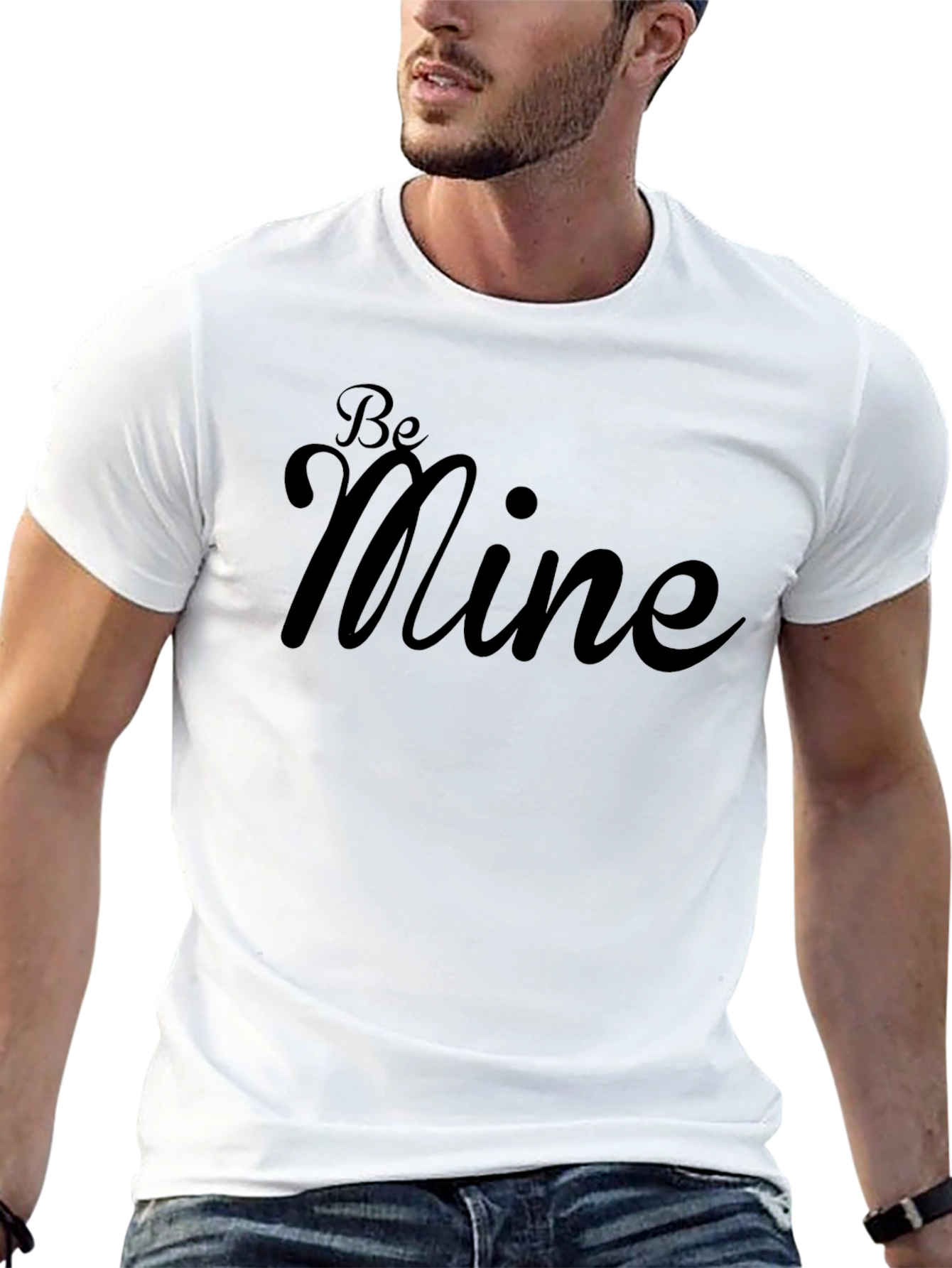 Be Mine Black Graphic T-Shirt - Valentines Day Apparel
