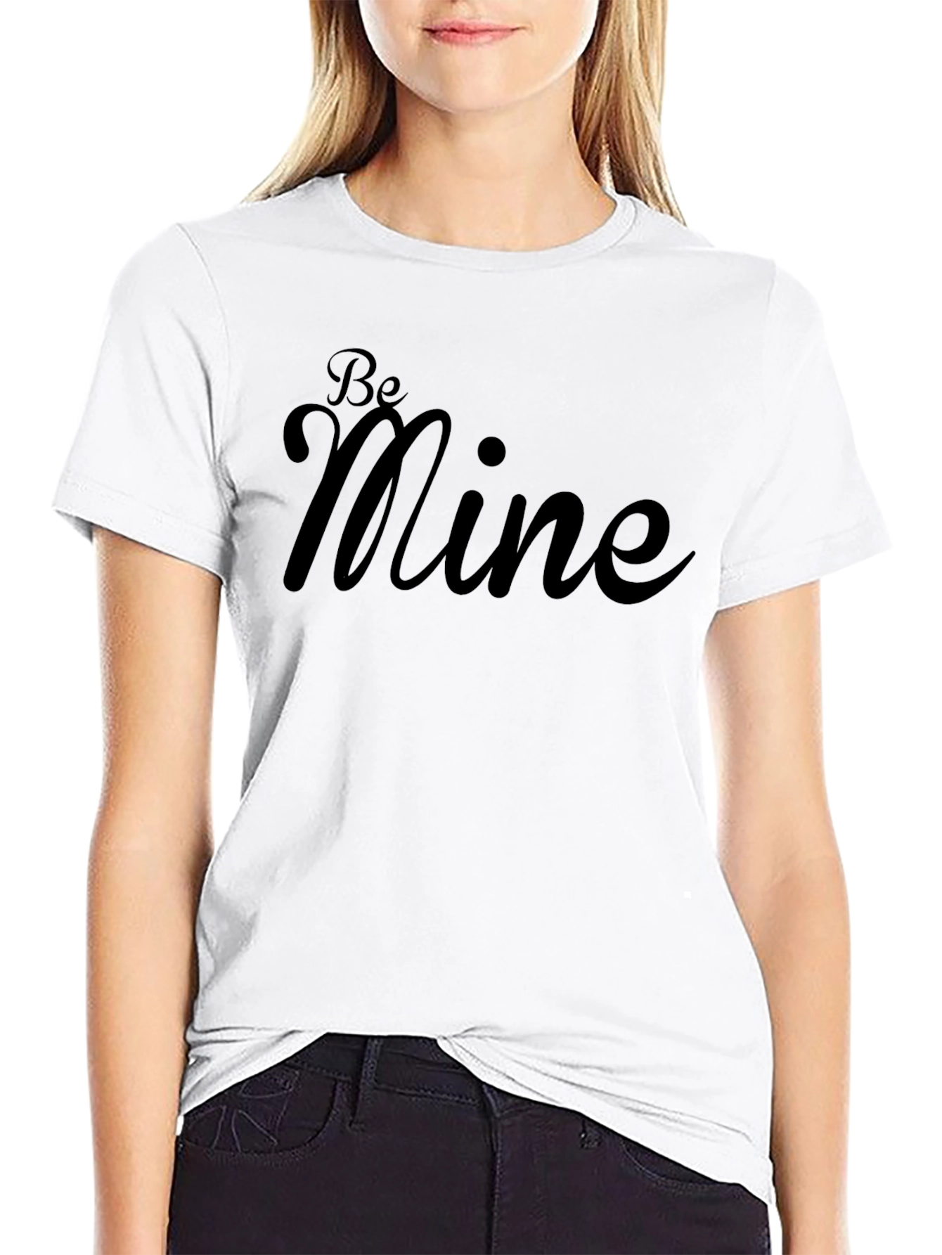 Be Mine Black Graphic T-Shirt - Valentines Day Apparel
