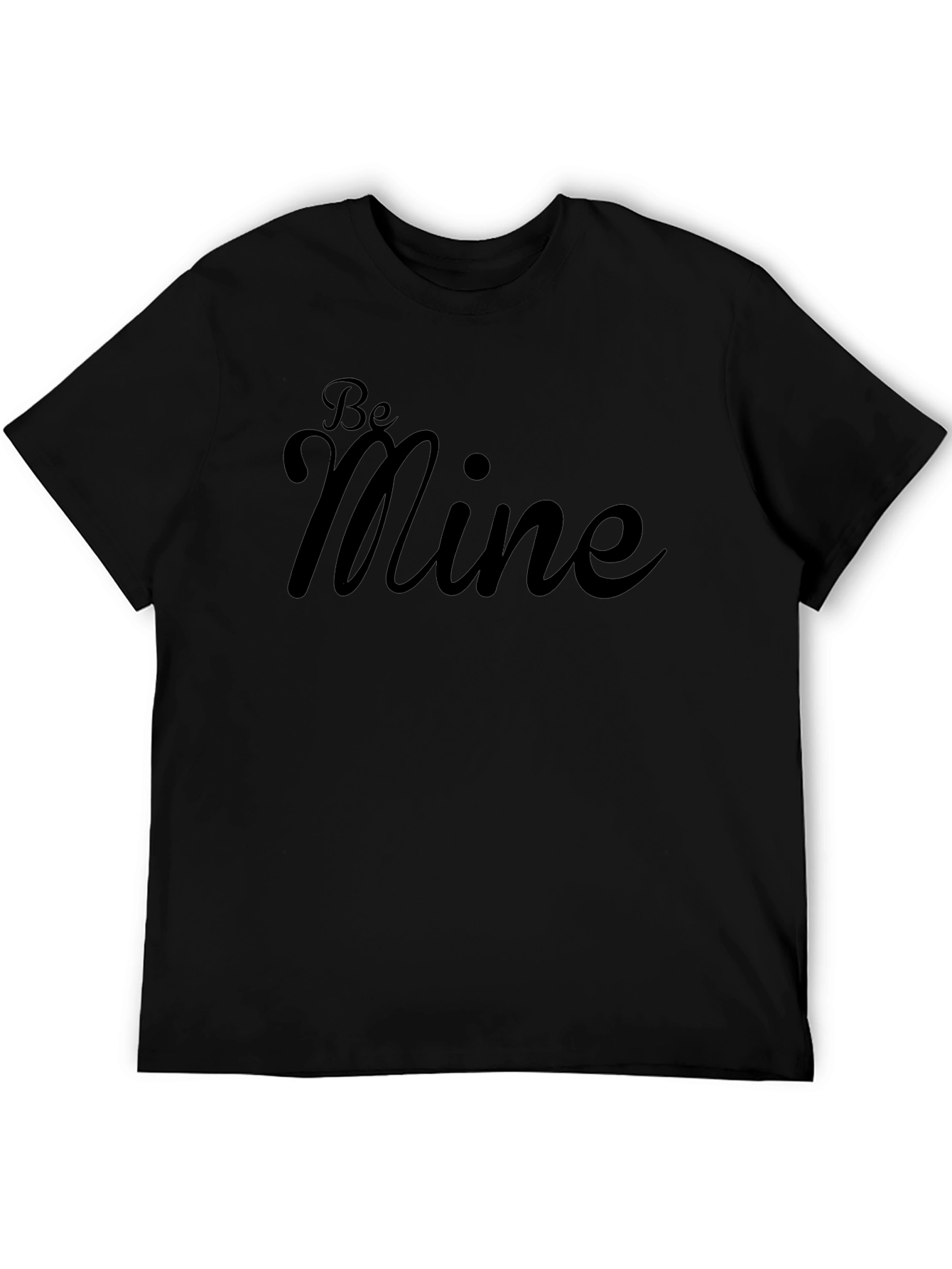 Be Mine Black Graphic T-Shirt - Valentines Day Apparel