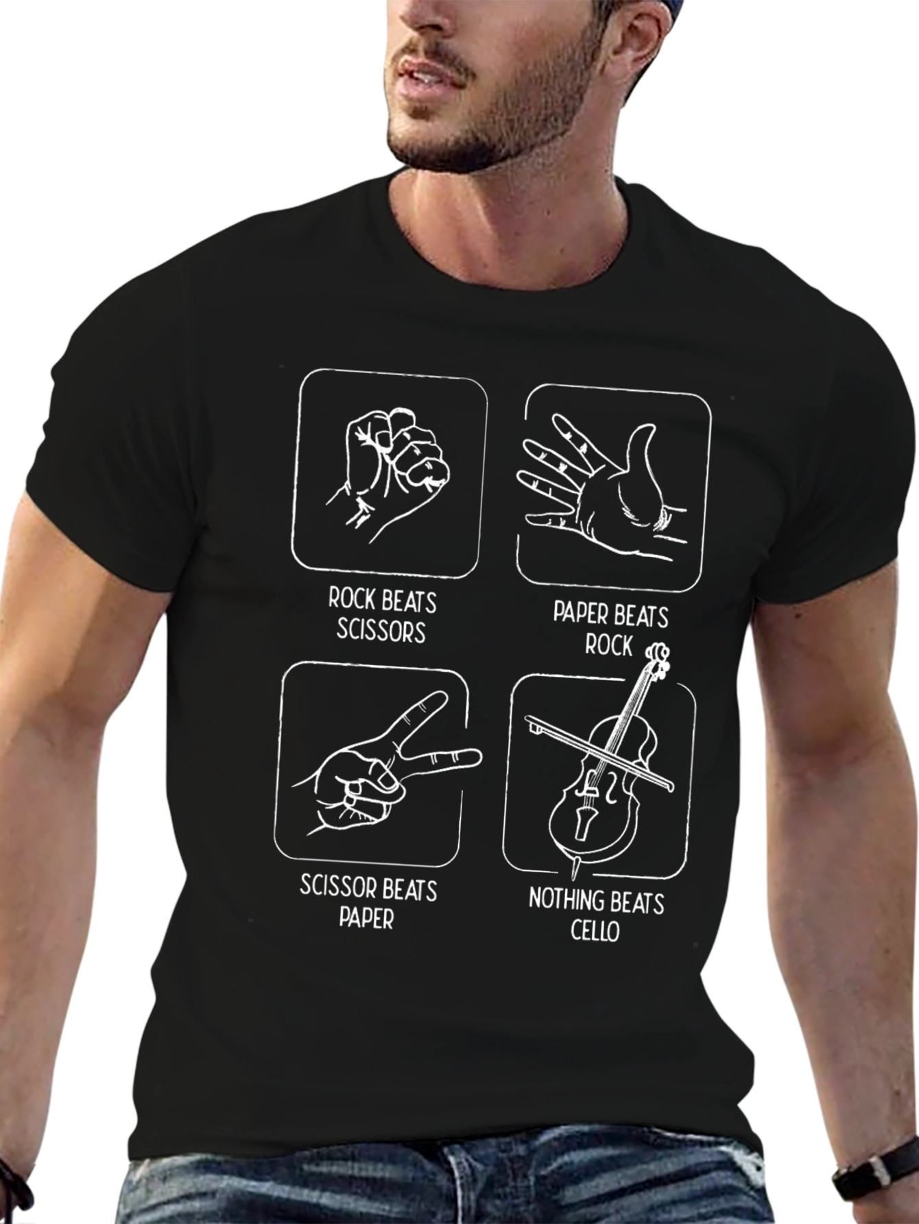 Rock Paper Scissors Cello T-Shirt
