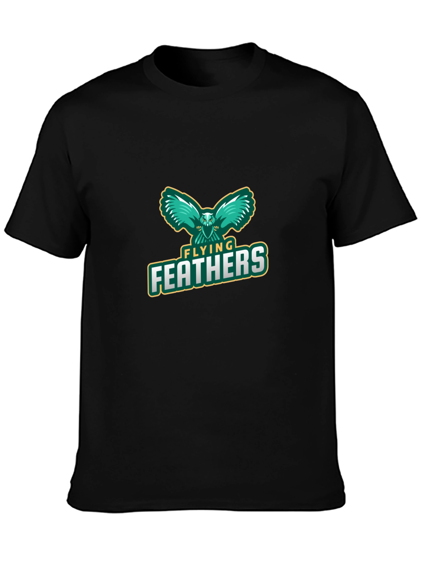 Flying Feathers Graphic Black T-Shirt