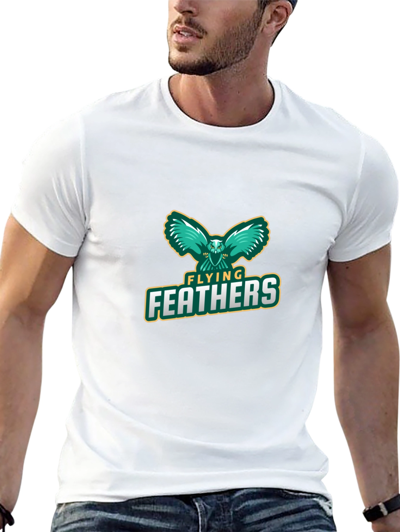 Flying Feathers Graphic Black T-Shirt