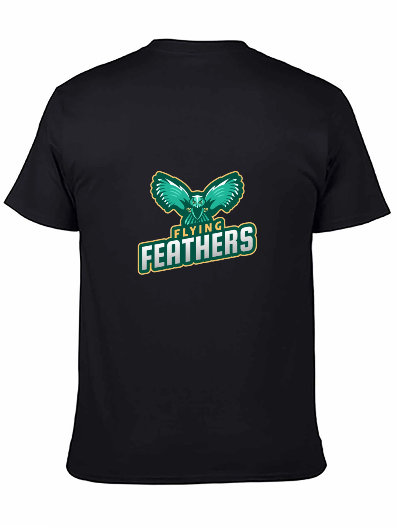 Flying Feathers Graphic Black T-Shirt