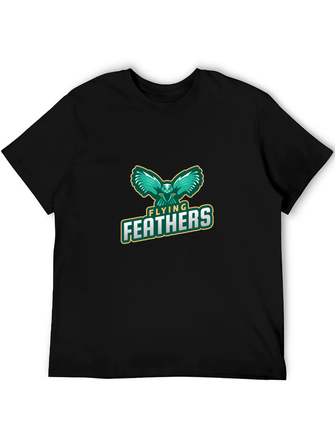 Flying Feathers Graphic Black T-Shirt