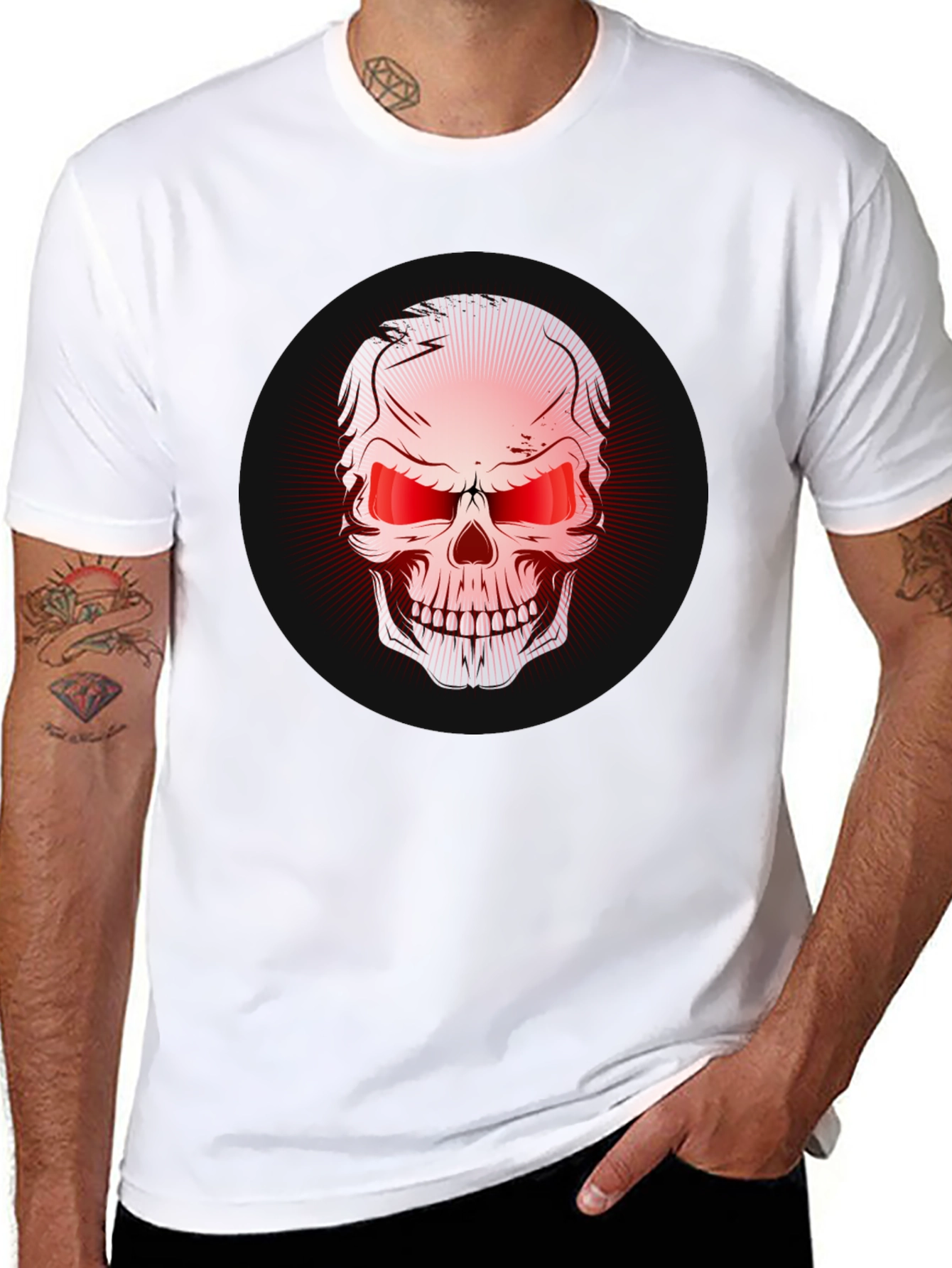 Skull Graphic Print Black T-Shirt