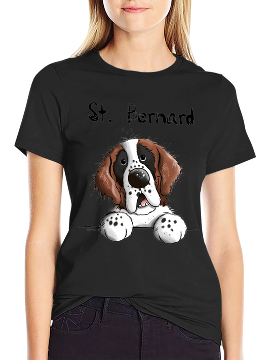 St. Bernard Dog Cartoon T-Shirt