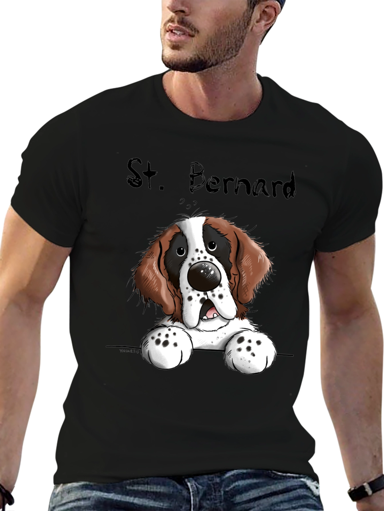 St. Bernard Dog Cartoon T-Shirt