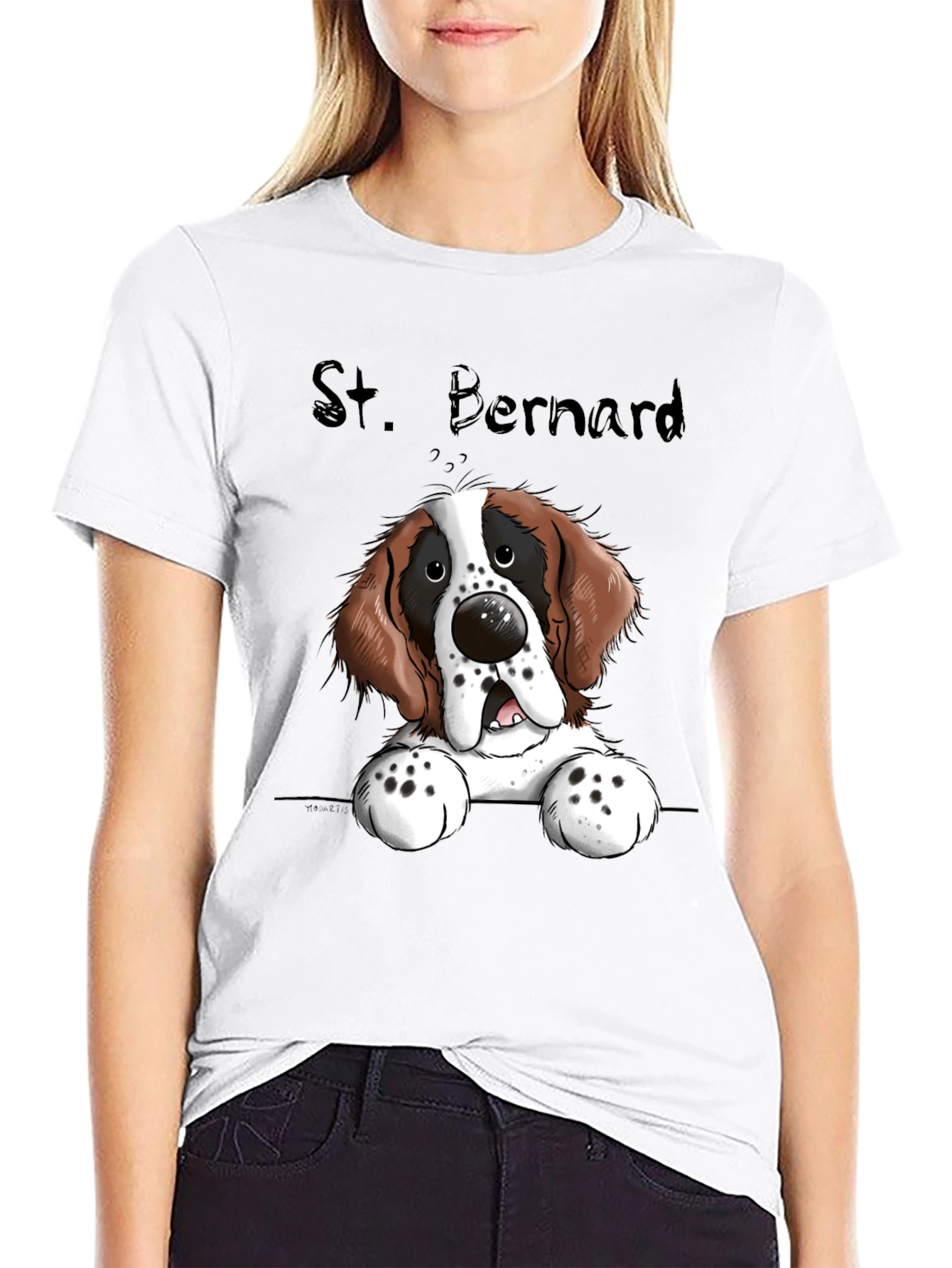 St. Bernard Dog Cartoon T-Shirt