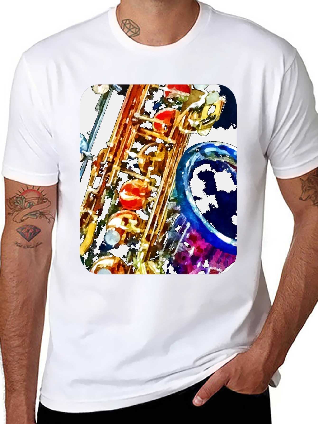 Saxophone Art Print Graphic Tee