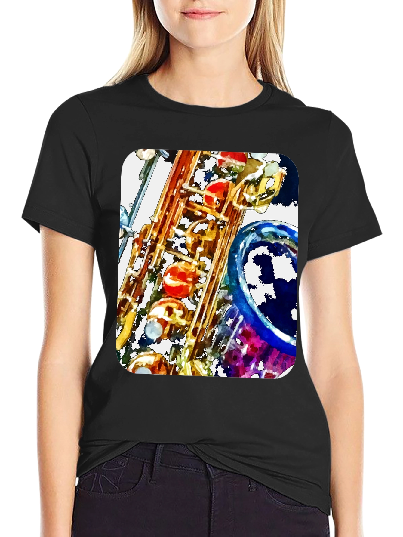Saxophone Art Print Graphic Tee