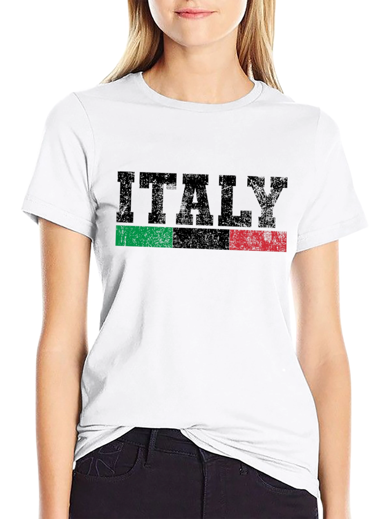 Italy Flag Graphic T-Shirt - Black