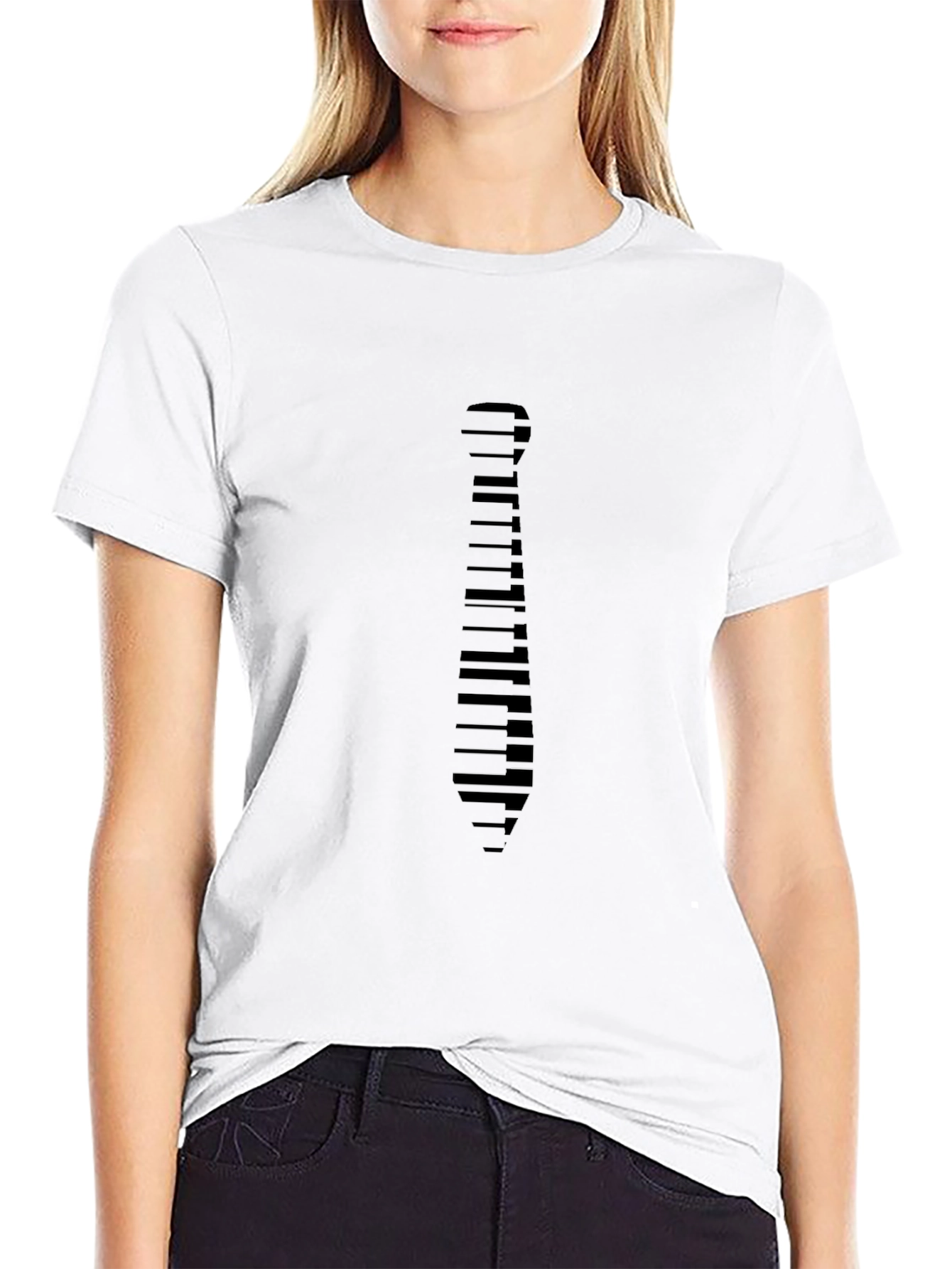 Piano Tie Graphic Black T-Shirt
