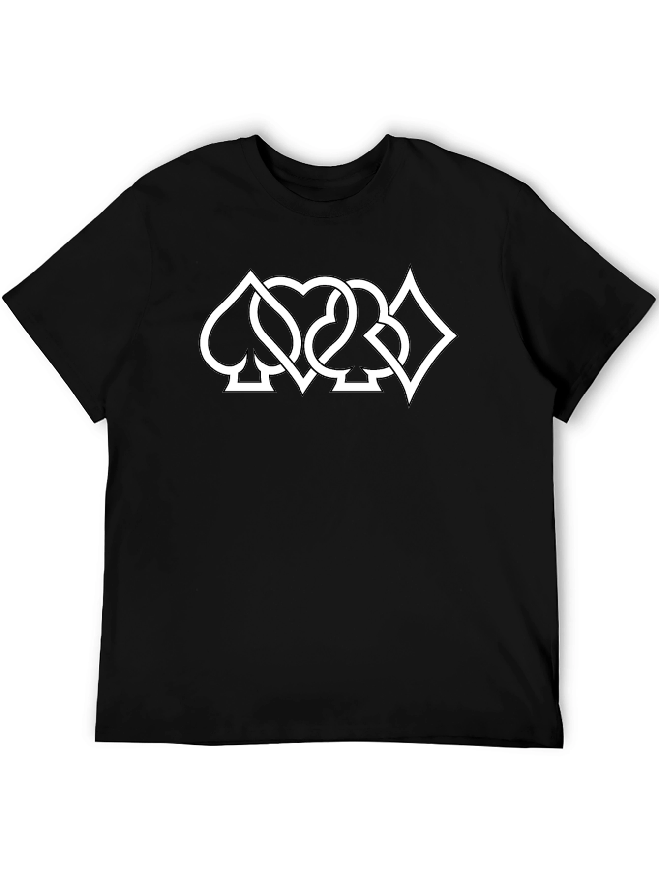 Playing Card Suit Graphic Tee - Black