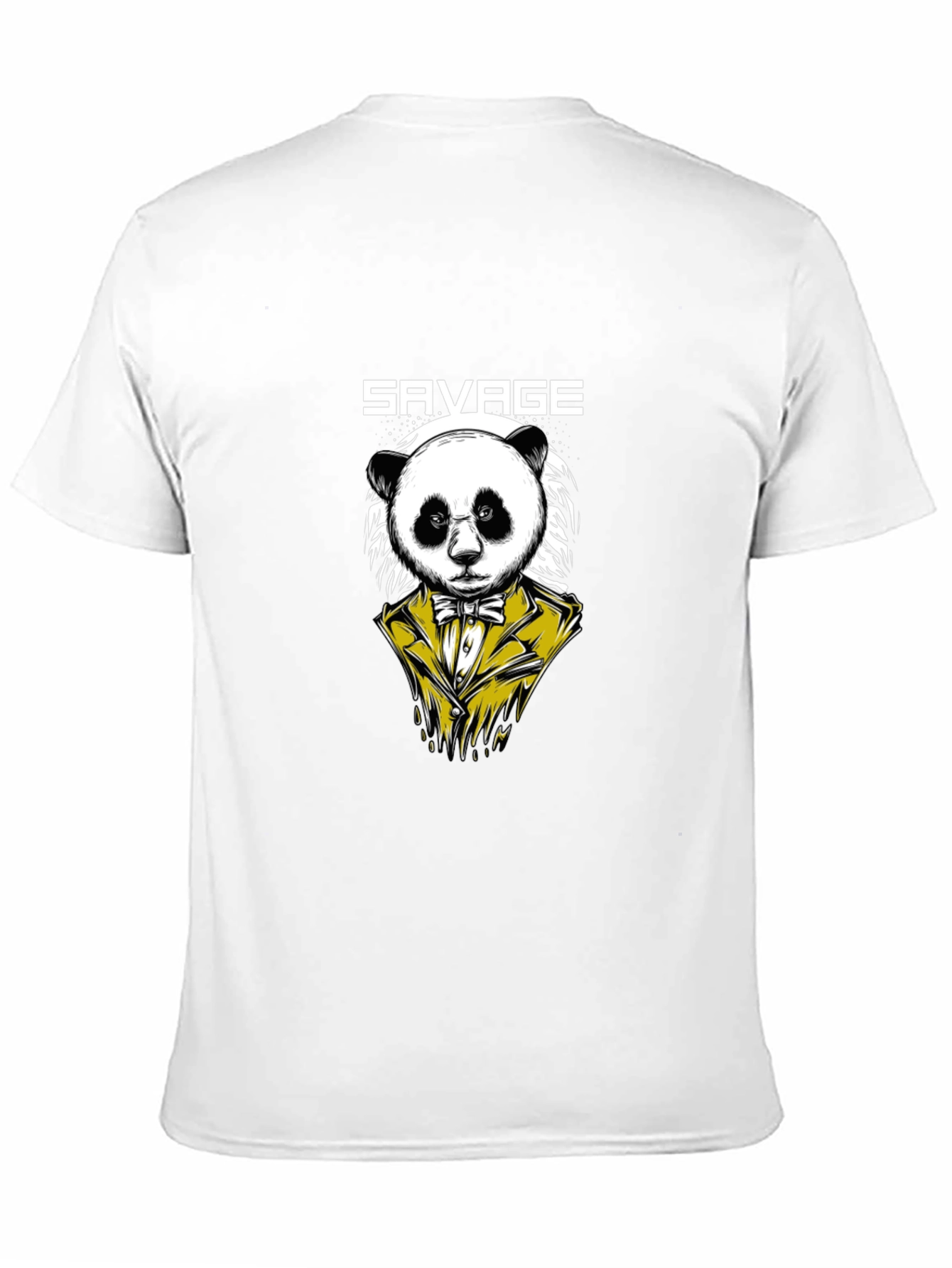 Savage Panda Graphic Print Mens Black T-Shirt