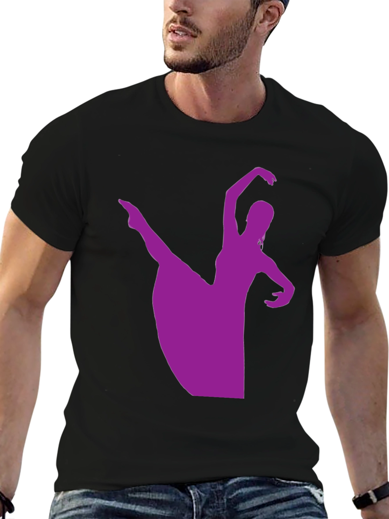 Elegant Dancer Graphic Tee - Black