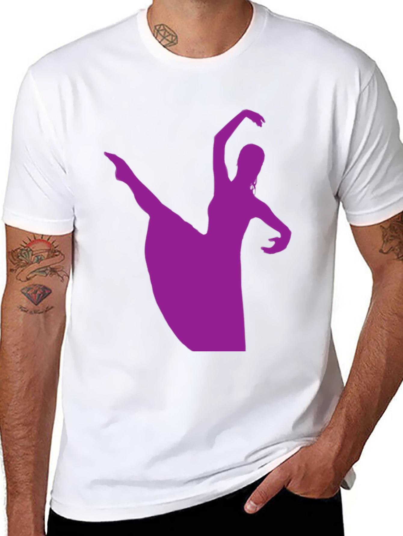 Elegant Dancer Graphic Tee - Black