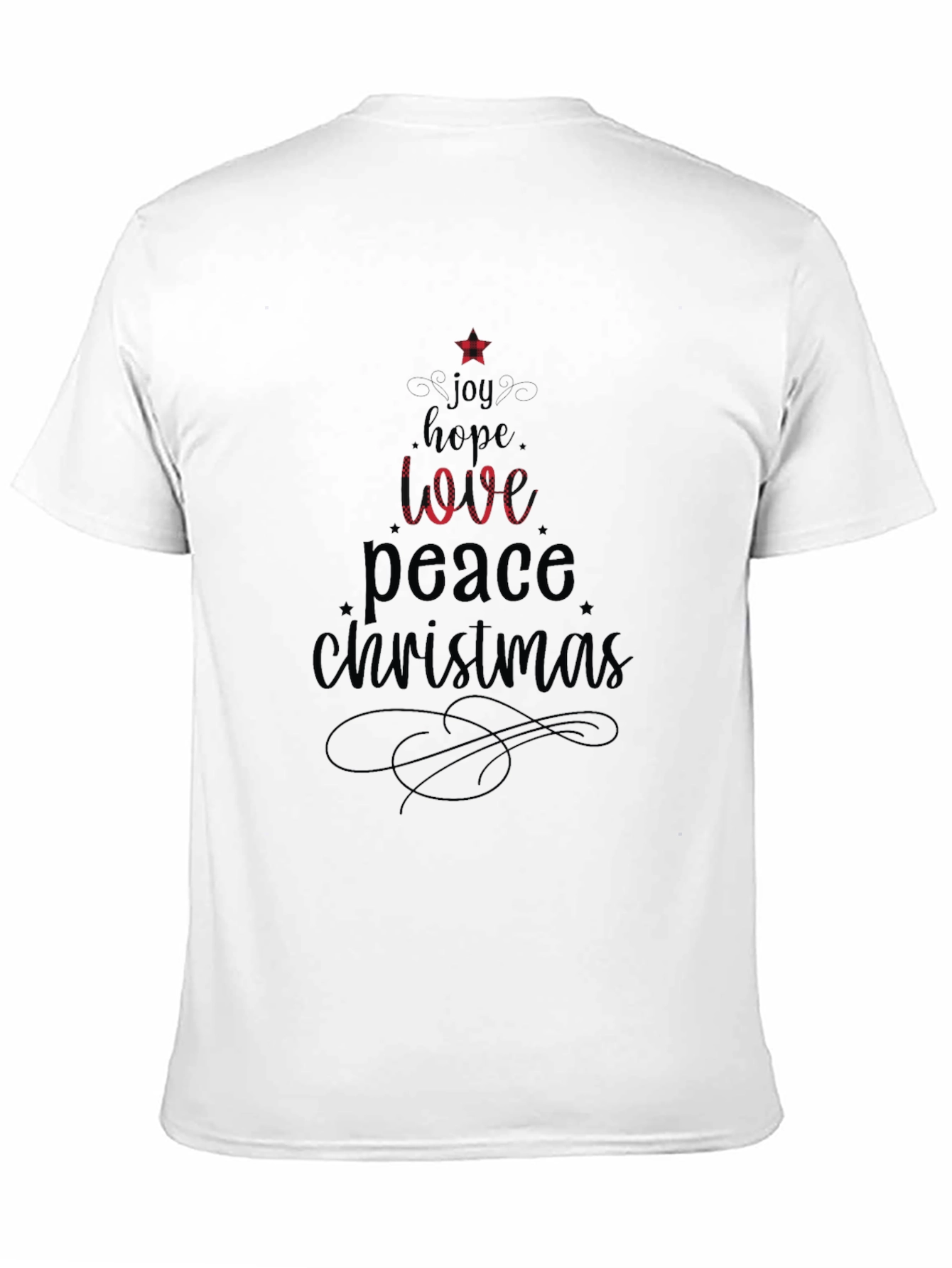 Festive Christmas Tree Word Art T-Shirt