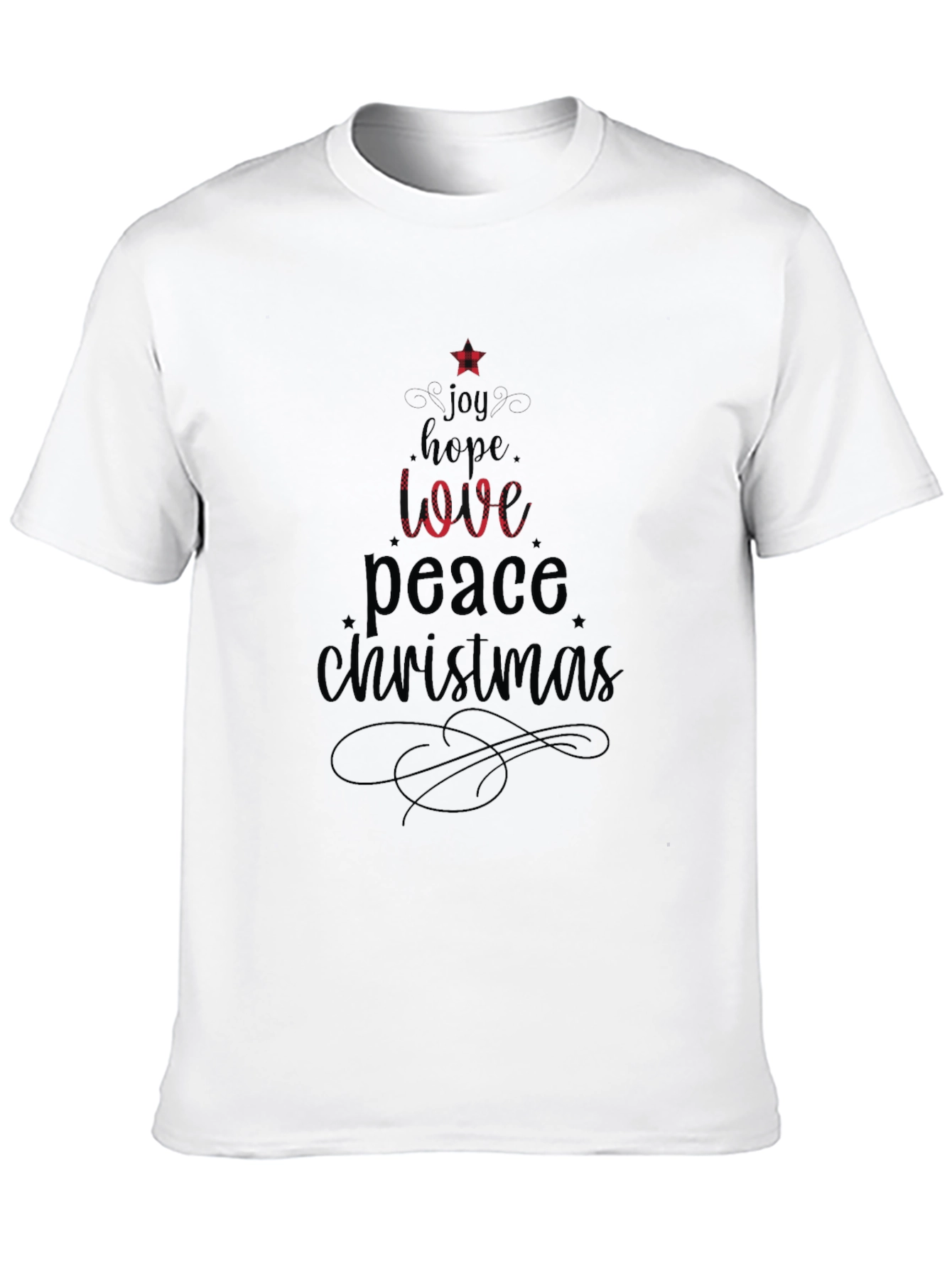 Festive Christmas Tree Word Art T-Shirt