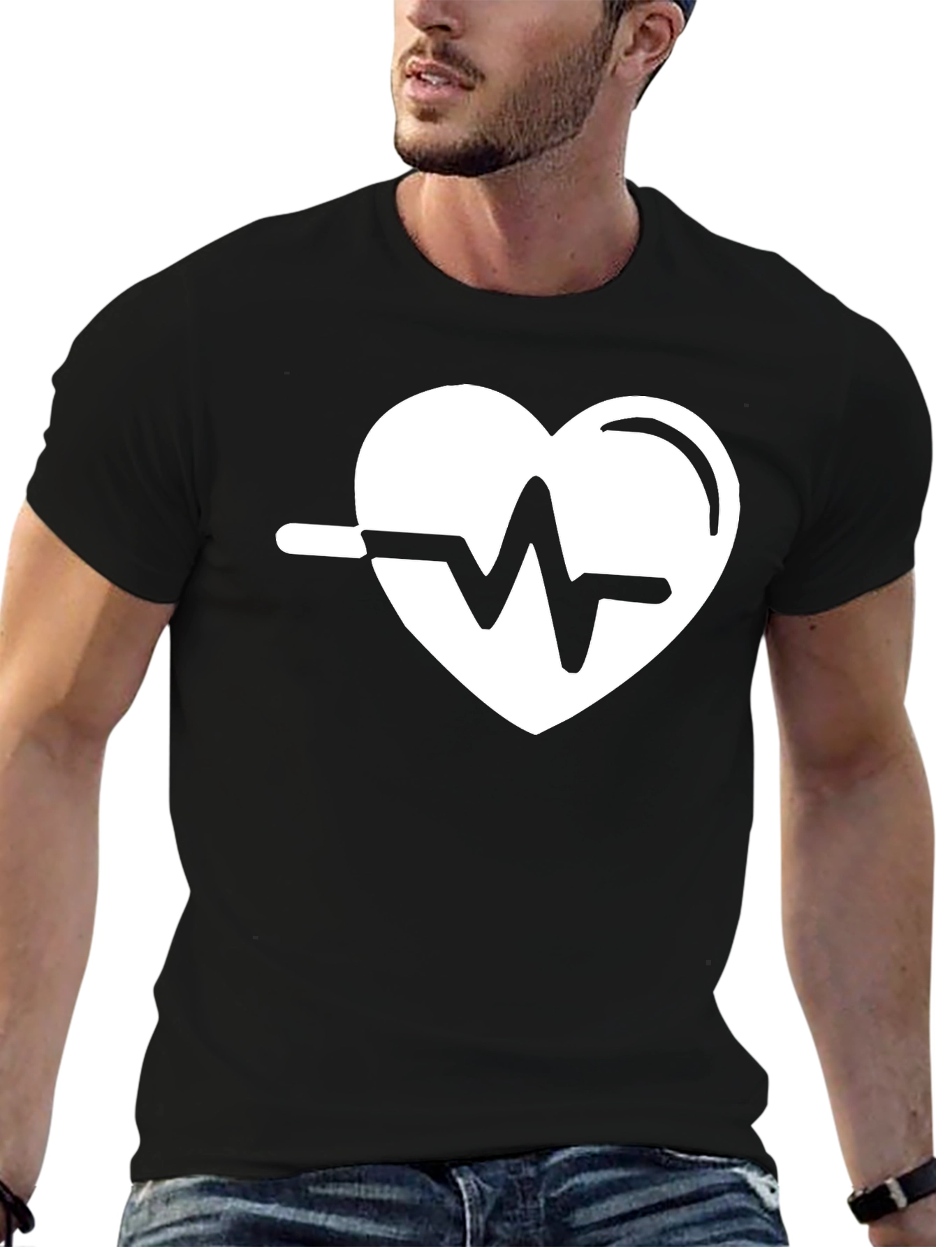 Heartbeat Graphic Tee - Black T-Shirt