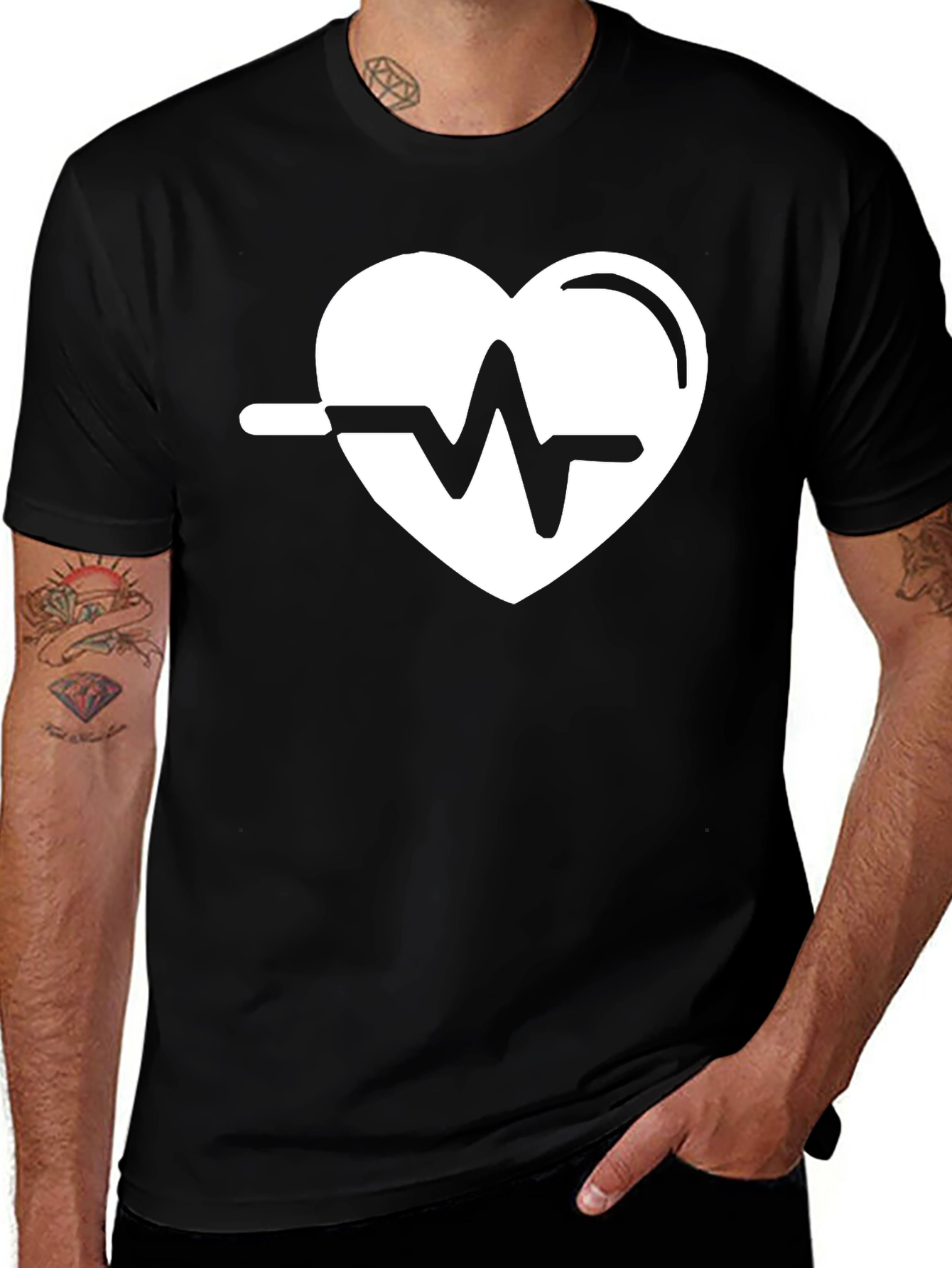 Heartbeat Graphic Tee - Black T-Shirt