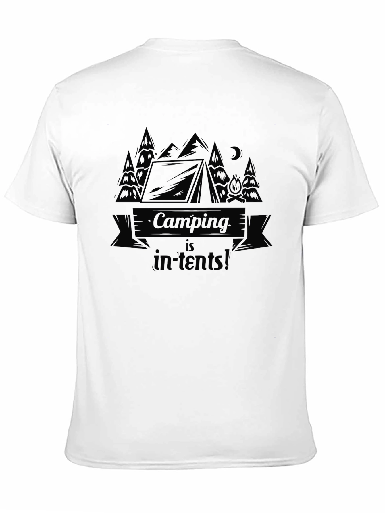 Camping is in-tents! Mens Black T-Shirt
