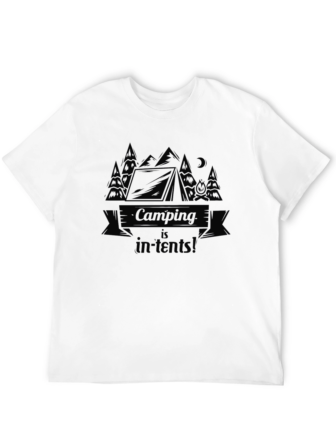 Camping is in-tents! Mens Black T-Shirt