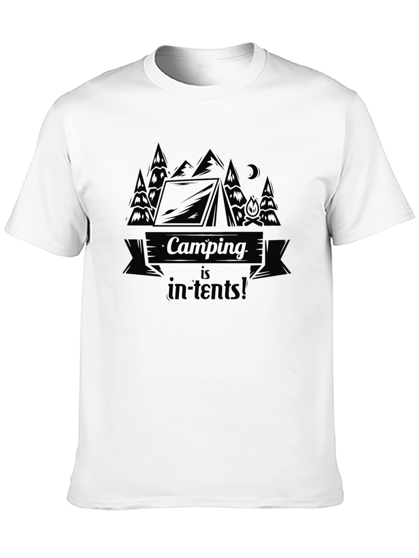 Camping is in-tents! Mens Black T-Shirt