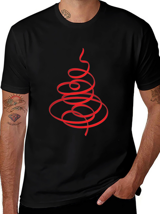 Abstract Christmas Tree Black T-Shirt