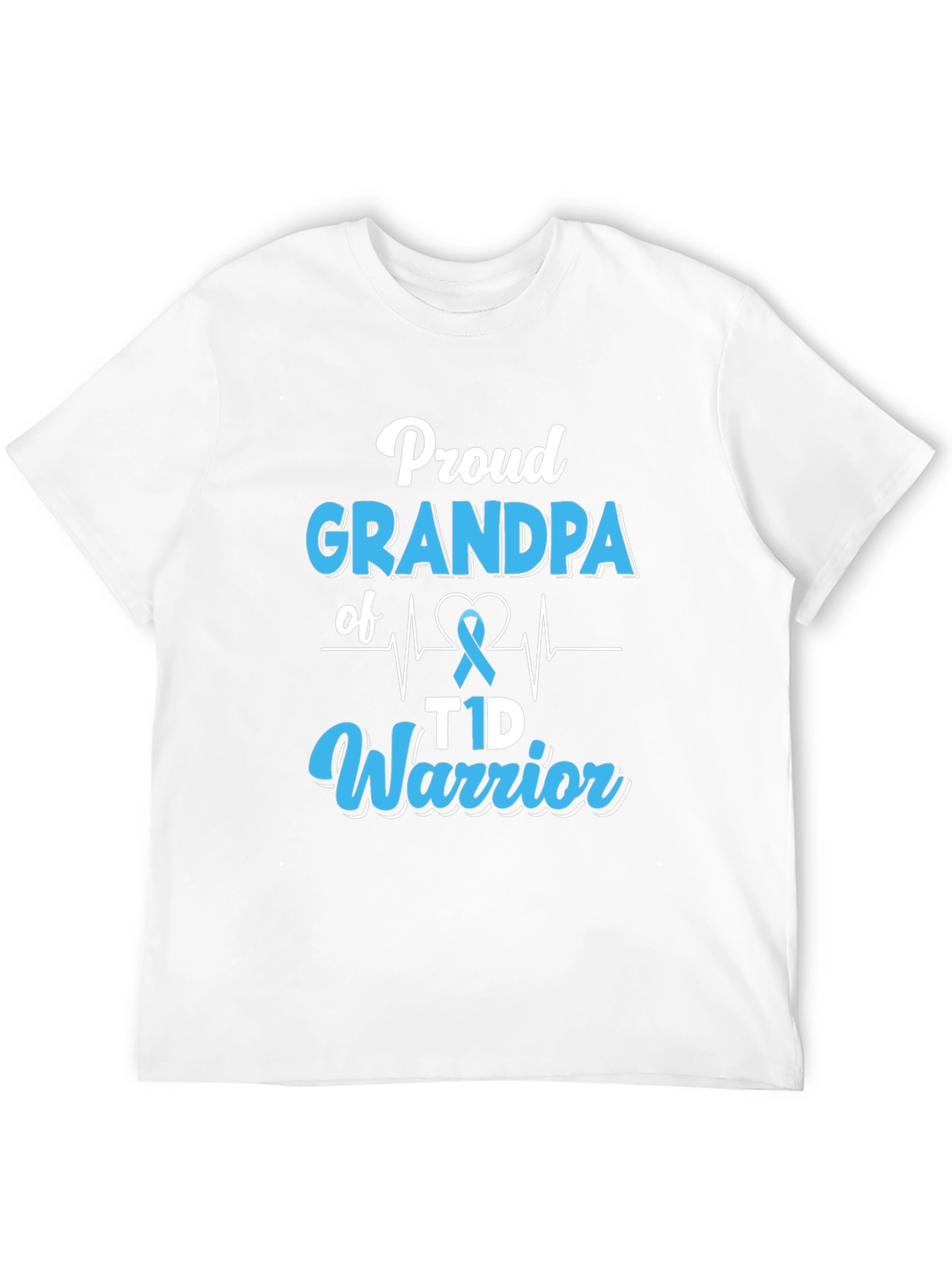 Proud Grandpa T1D Warrior Black T-Shirt