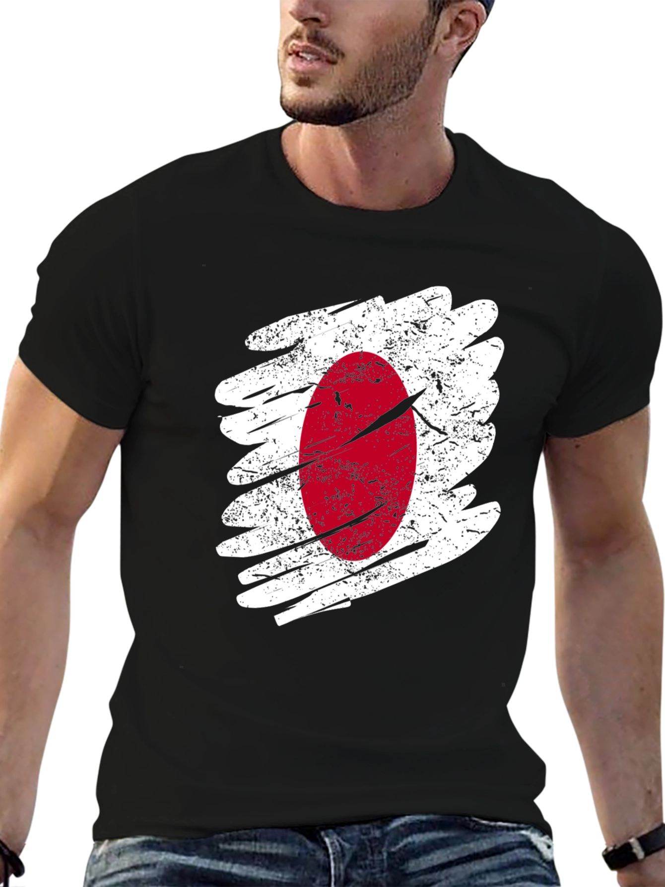 Japanese Flag Grunge Style T-Shirt