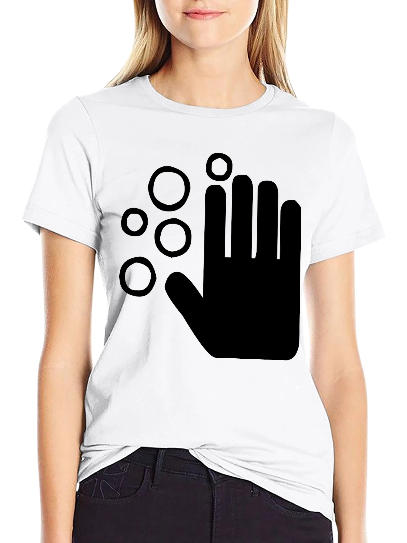 Washing Hands Graphic Black T-Shirt