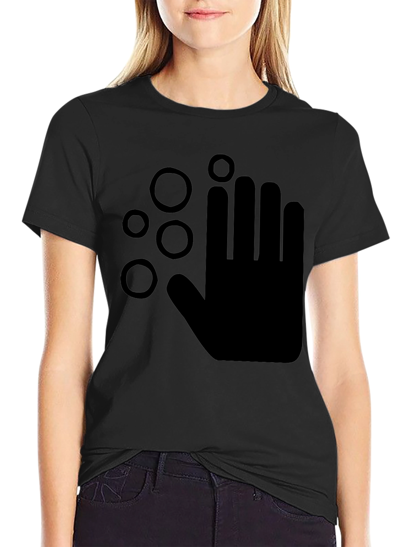 Washing Hands Graphic Black T-Shirt