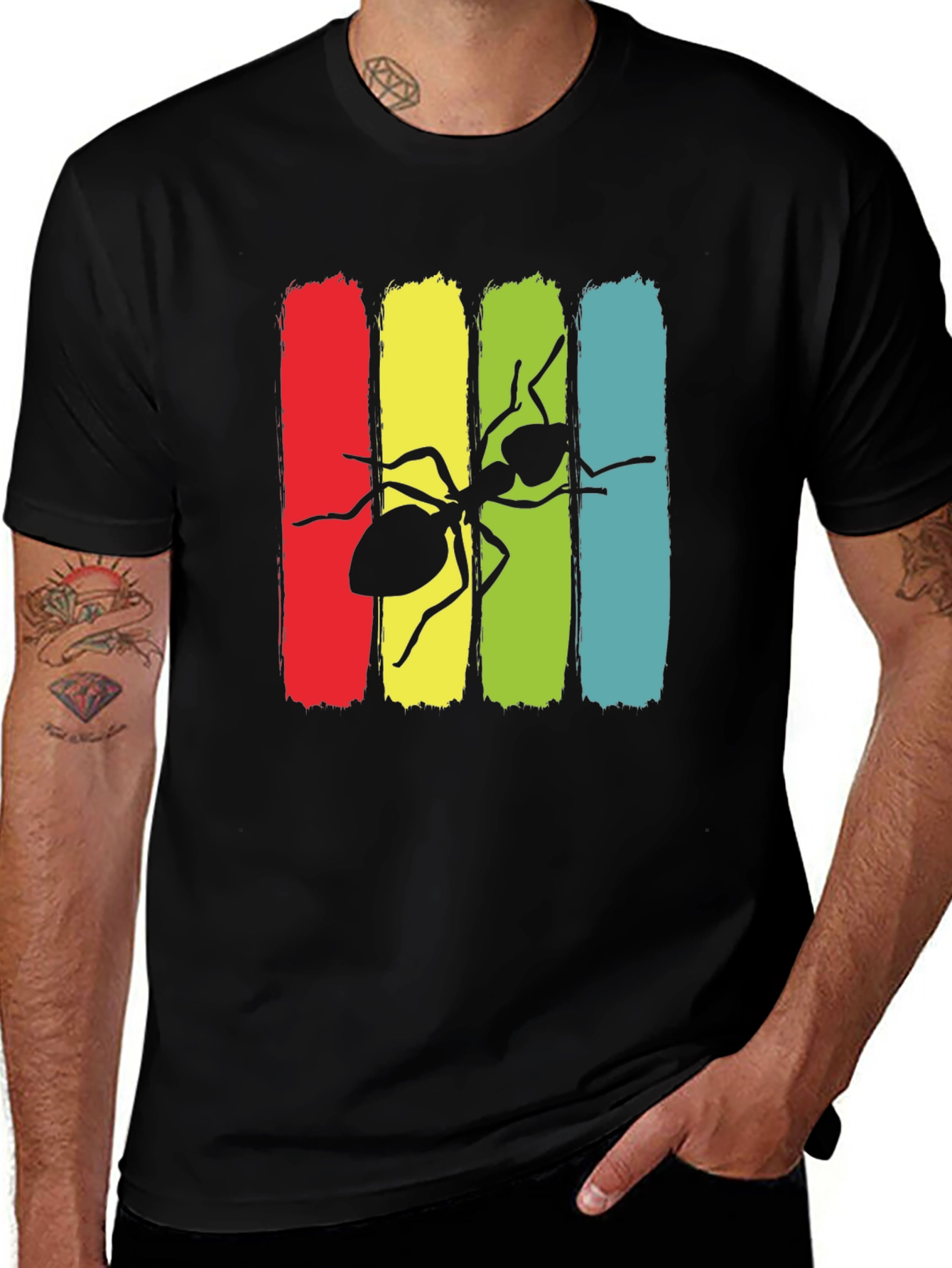 Ant Graphic Print Crew Neck T-Shirt